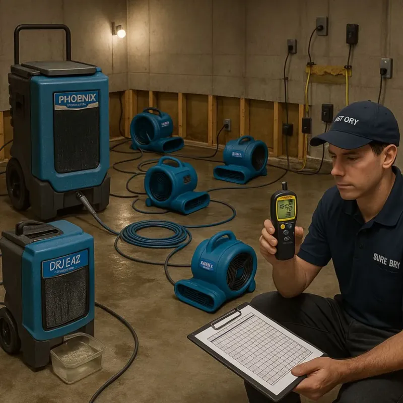 Structural Drying and Dehumidification process in South Chicago Heights, IL